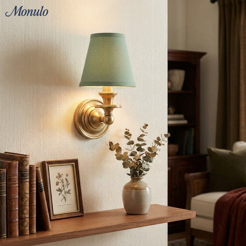 Rowan Drum Shade Wall Sconce – Fabric Sconce Light for Cozy Cottage Lighting | Esilora