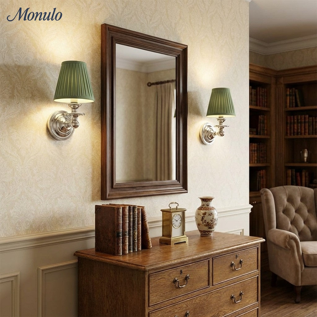 Rowan Drum Shade Wall Sconce – Fabric Sconce Light for Cozy Cottage Lighting | Esilora