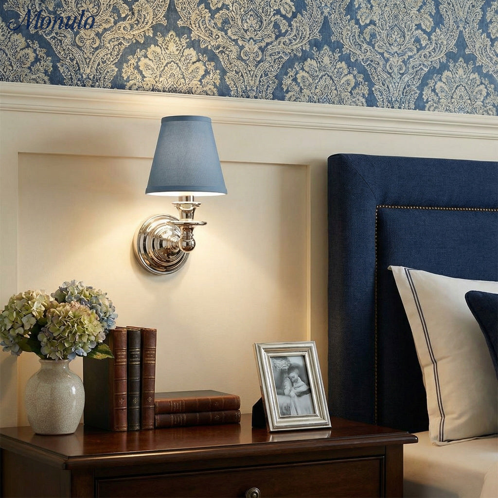 Rowan Drum Shade Wall Sconce – Fabric Sconce Light for Cozy Cottage Lighting | Esilora