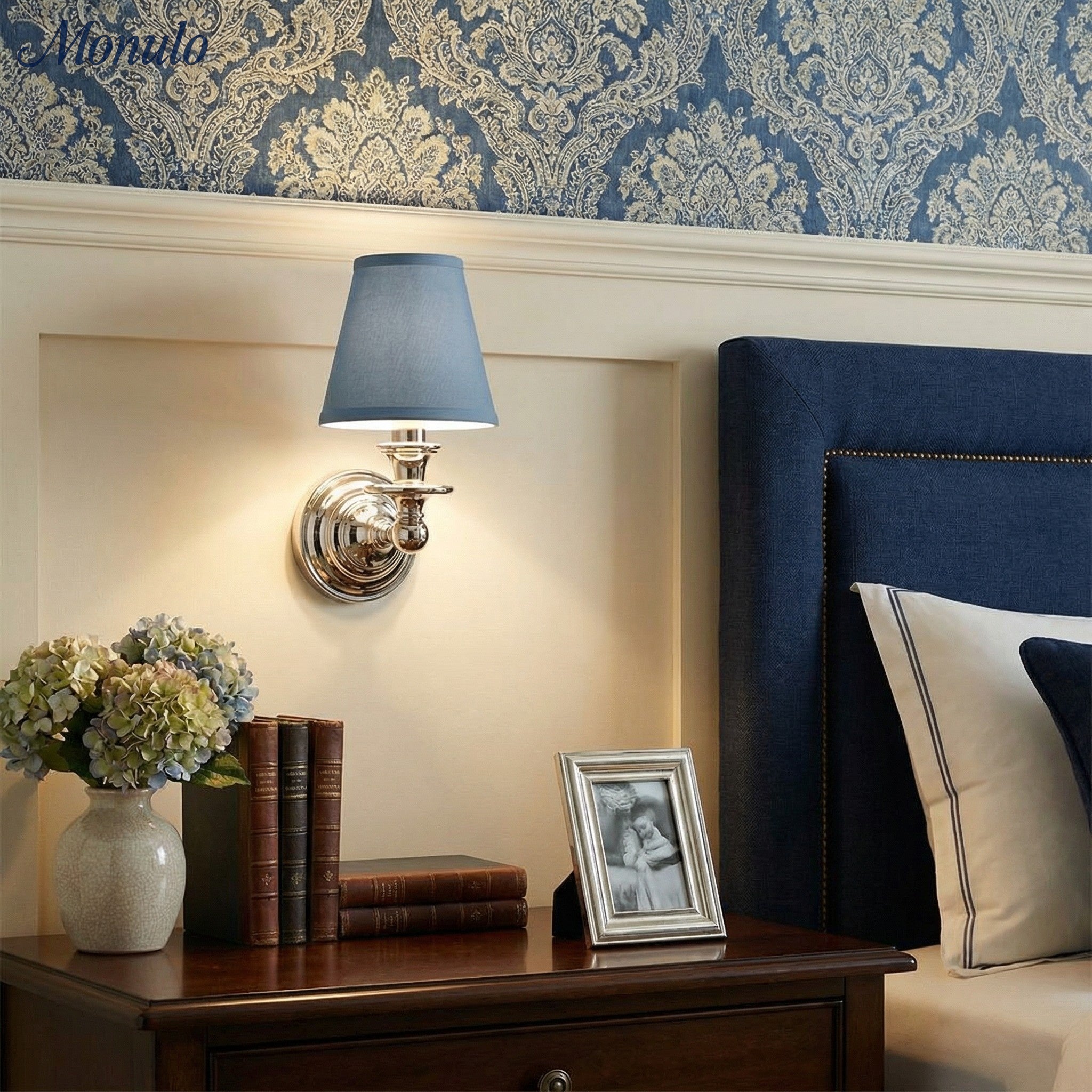 Rowan Drum Shade Wall Sconce – Fabric Sconce Light for Cozy Cottage Lighting | Esilora