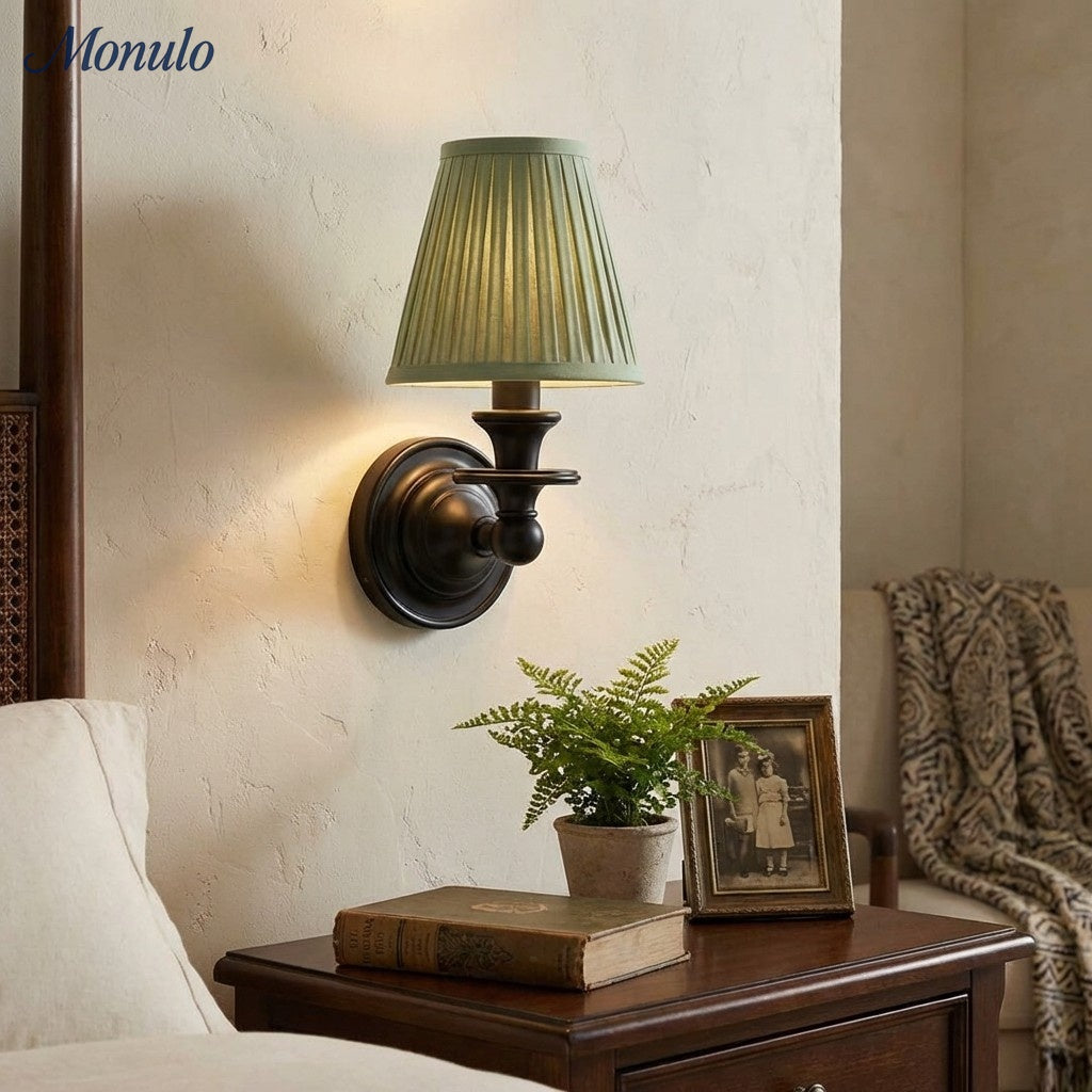 Rowan Drum Shade Wall Sconce – Fabric Sconce Light for Cozy Cottage Lighting | Esilora