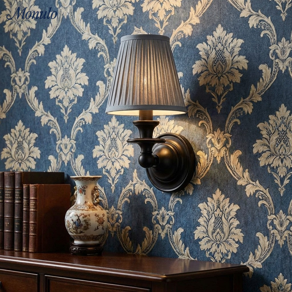 Rowan Drum Shade Wall Sconce – Fabric Sconce Light for Cozy Cottage Lighting | Esilora