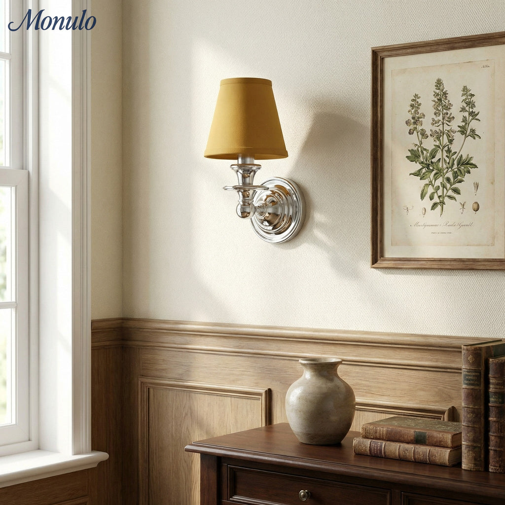 Rowan Drum Shade Wall Sconce – Fabric Sconce Light for Cozy Cottage Lighting | Esilora