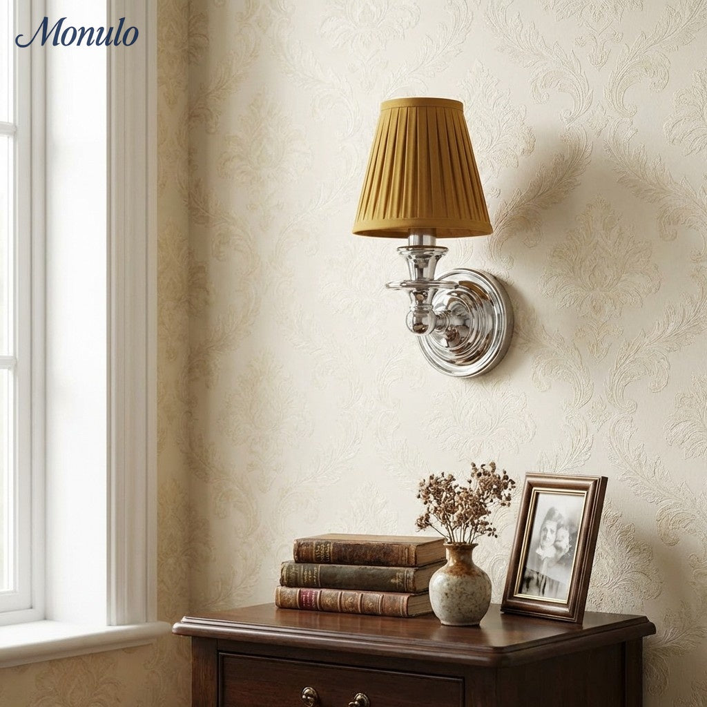 Rowan Drum Shade Wall Sconce – Fabric Sconce Light for Cozy Cottage Lighting | Esilora
