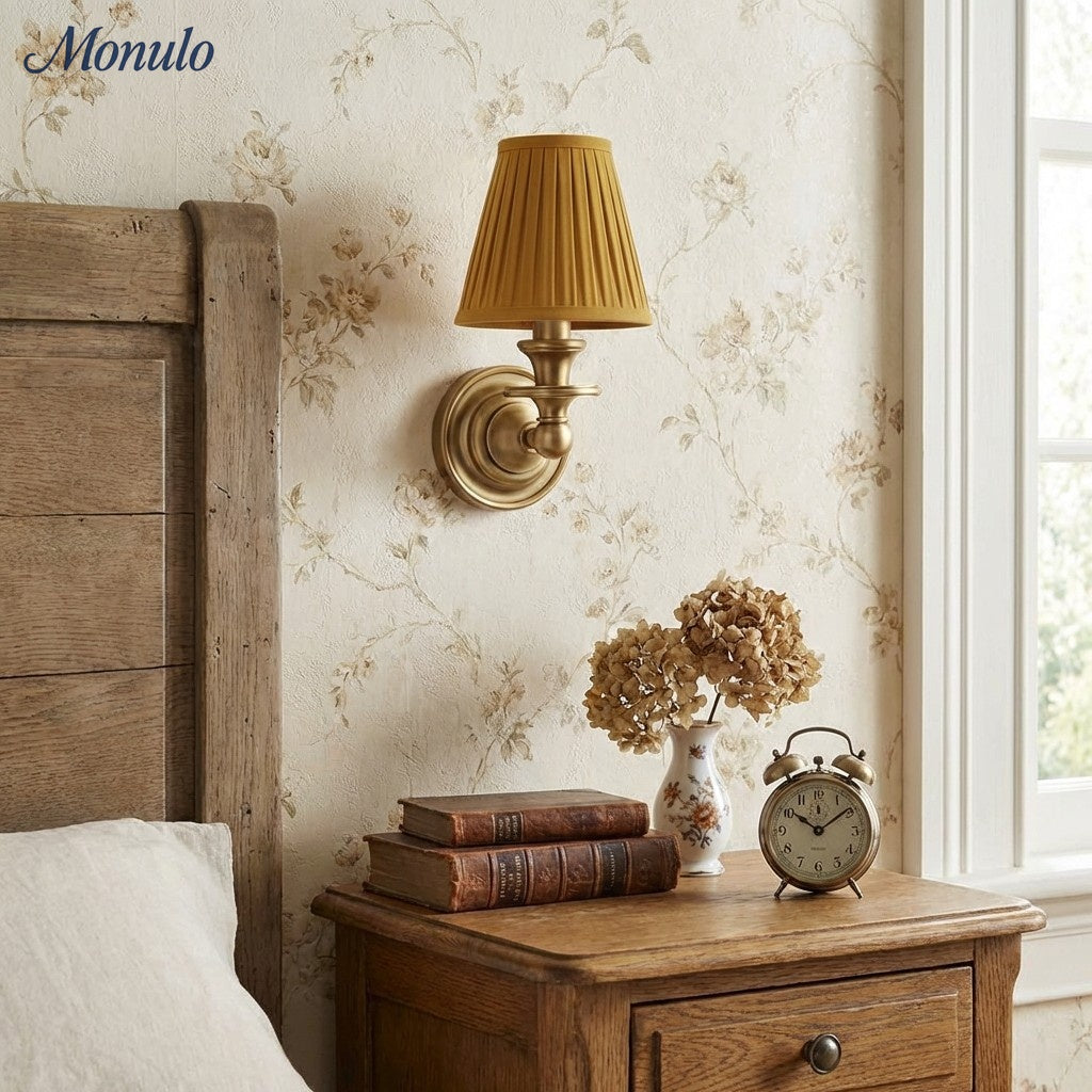 Rowan Drum Shade Wall Sconce – Fabric Sconce Light for Cozy Cottage Lighting | Esilora