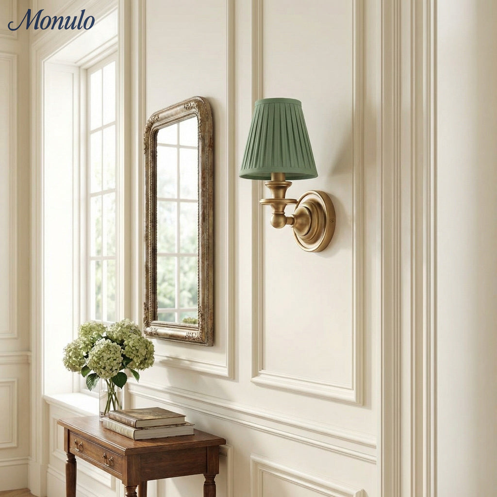 Rowan Drum Shade Wall Sconce – Fabric Sconce Light for Cozy Cottage Lighting | Esilora