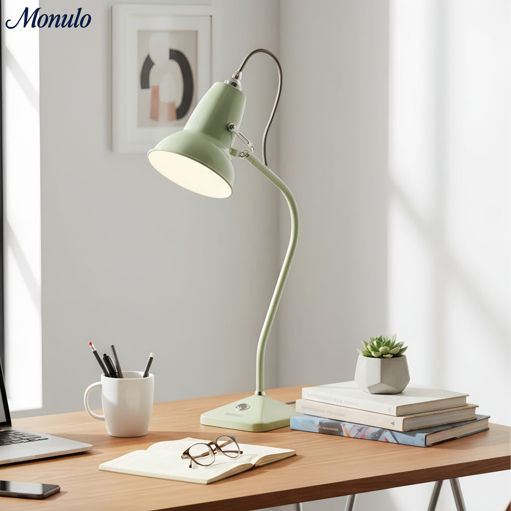 Modryx Pyramid Base Mini Table Lamp - Vintage Metal for Desk | Esilora