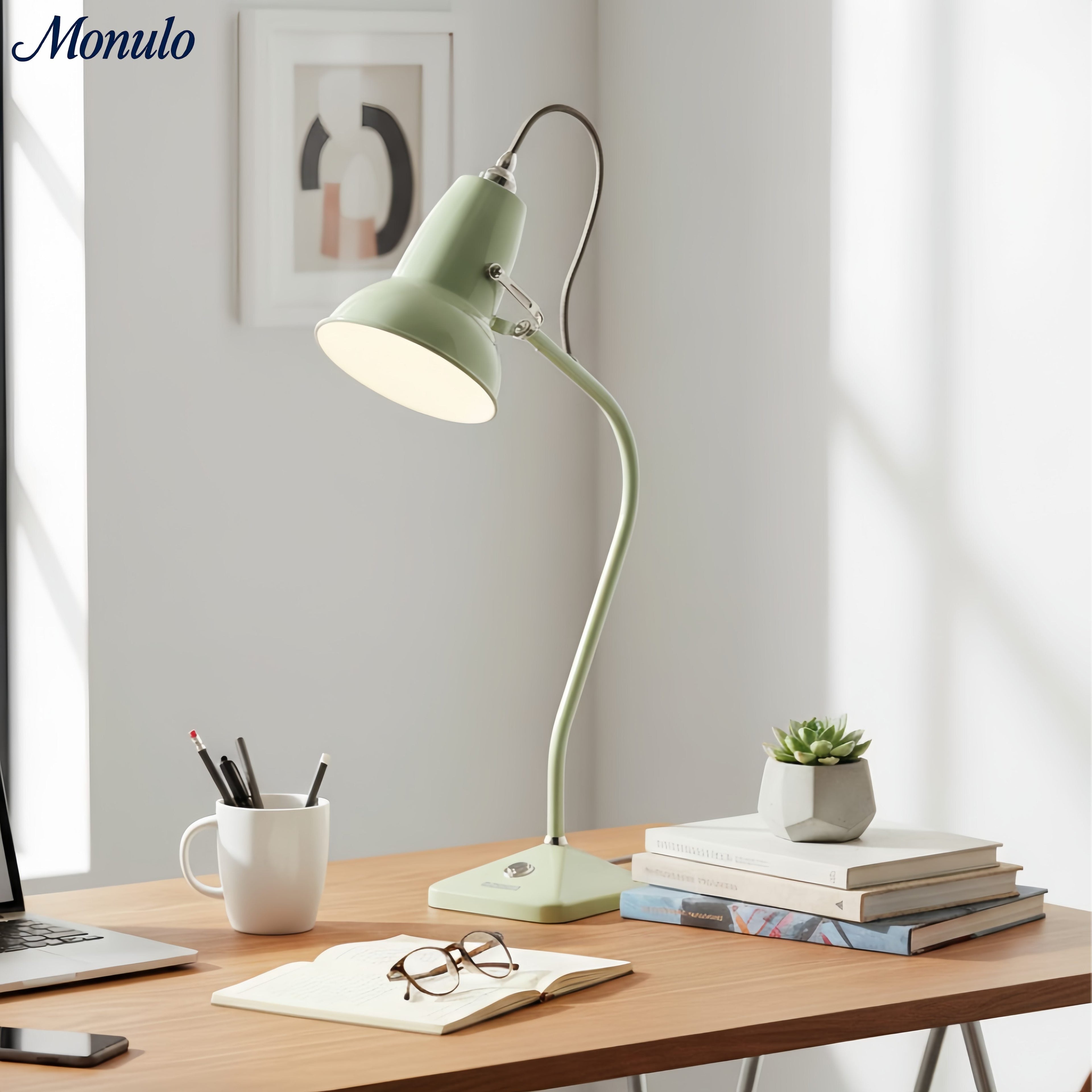 Modryx Pyramid Base Mini Table Lamp - Vintage Metal for Desk | Esilora