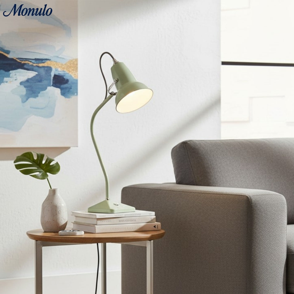 Modryx Pyramid Base Mini Table Lamp - Vintage Metal for Desk | Esilora
