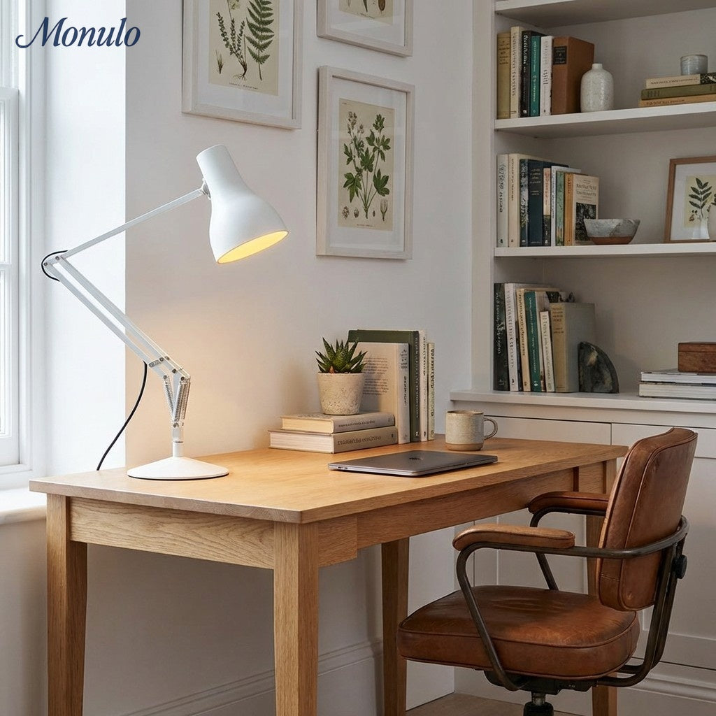 Modryx moderne schwenkbare Schreibtischlampe mit klaren Linien - minimalistische Arbeitsleuchte für Schreibtisch und Nachttisch | Esilora