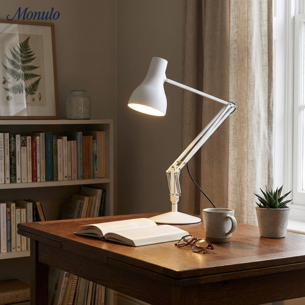Modryx moderne schwenkbare Schreibtischlampe mit klaren Linien - minimalistische Arbeitsleuchte für Schreibtisch und Nachttisch | Esilora
