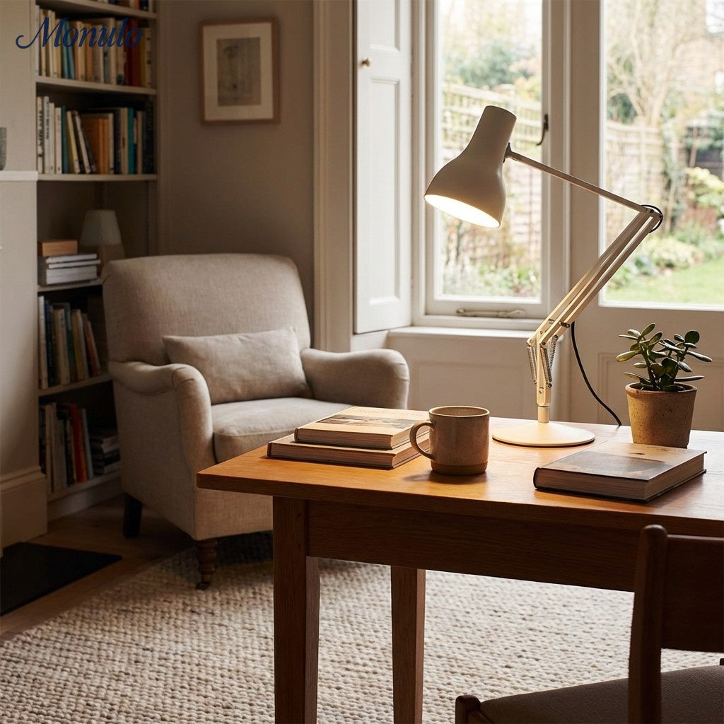 Modryx moderne schwenkbare Schreibtischlampe mit klaren Linien - minimalistische Arbeitsleuchte für Schreibtisch und Nachttisch | Esilora