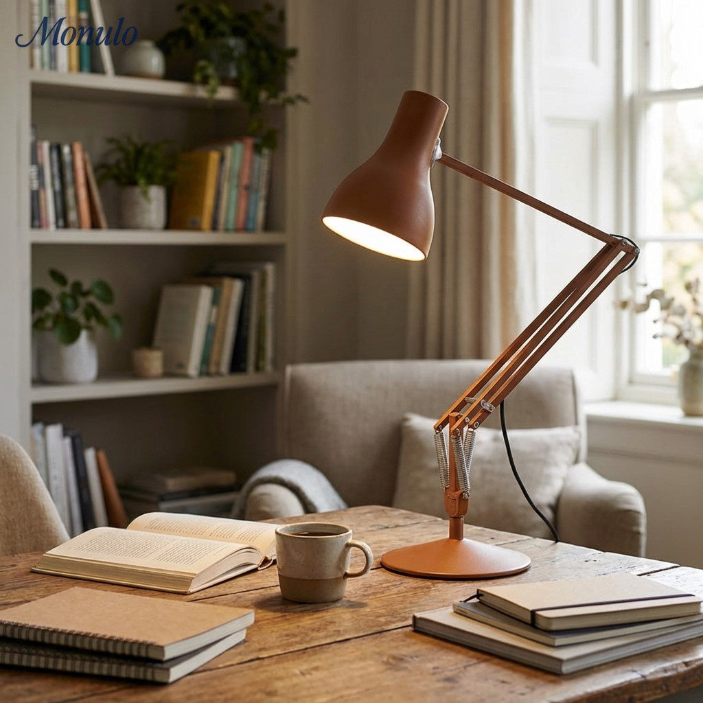 Modryx moderne schwenkbare Schreibtischlampe mit klaren Linien - minimalistische Arbeitsleuchte für Schreibtisch und Nachttisch | Esilora