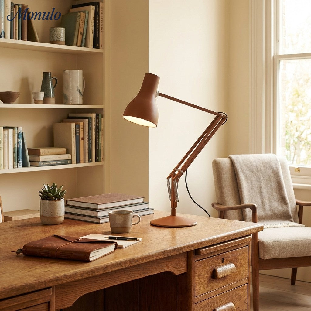 Modryx moderne schwenkbare Schreibtischlampe mit klaren Linien - minimalistische Arbeitsleuchte für Schreibtisch und Nachttisch | Esilora