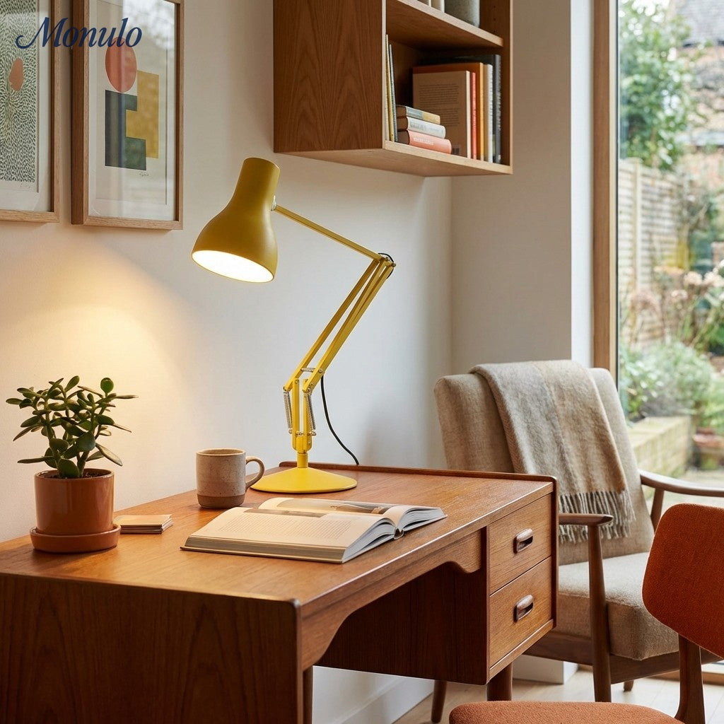 Modryx moderne schwenkbare Schreibtischlampe mit klaren Linien - minimalistische Arbeitsleuchte für Schreibtisch und Nachttisch | Esilora