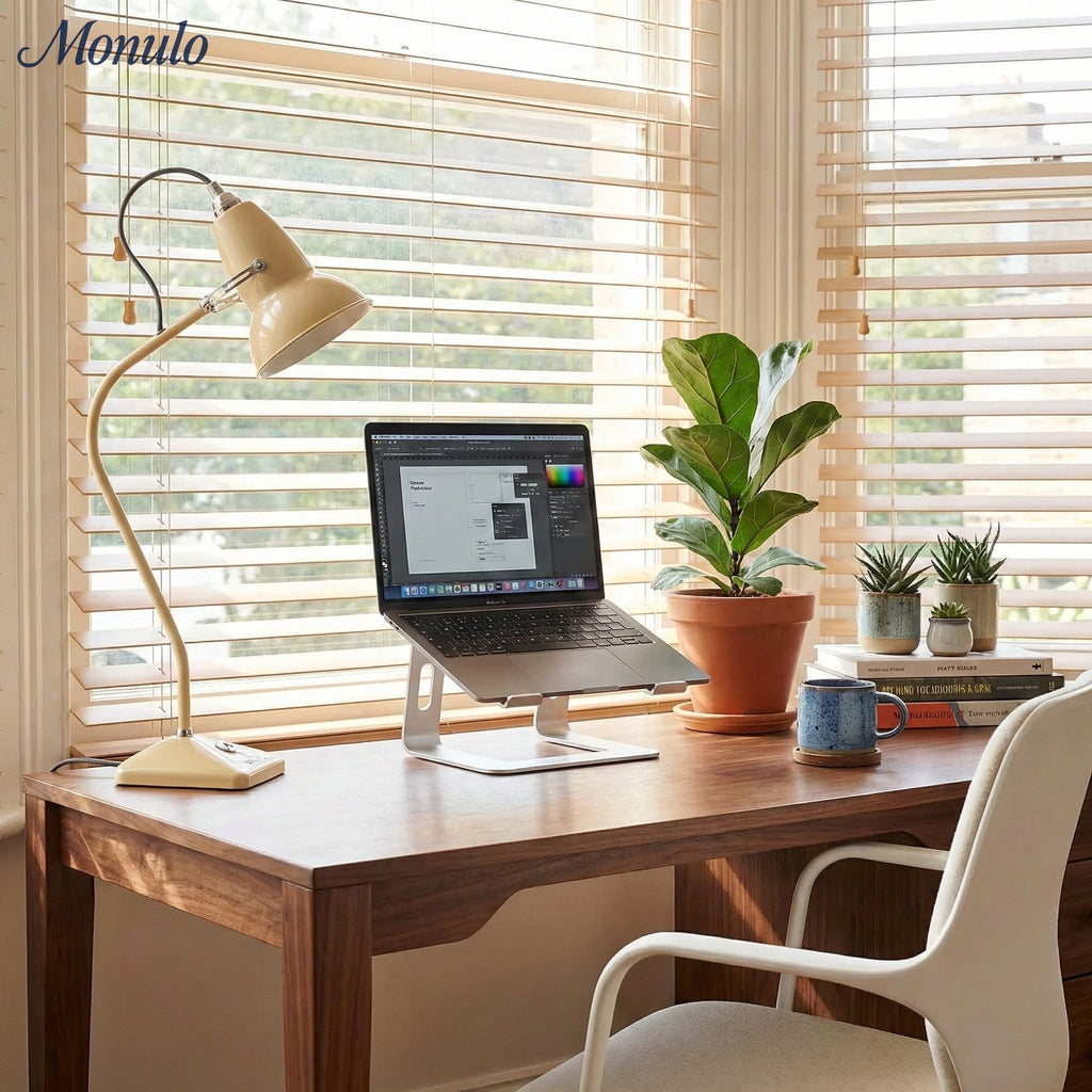 Modryx Pyramid Base Mini Table Lamp - Vintage Metal for Desk | Esilora