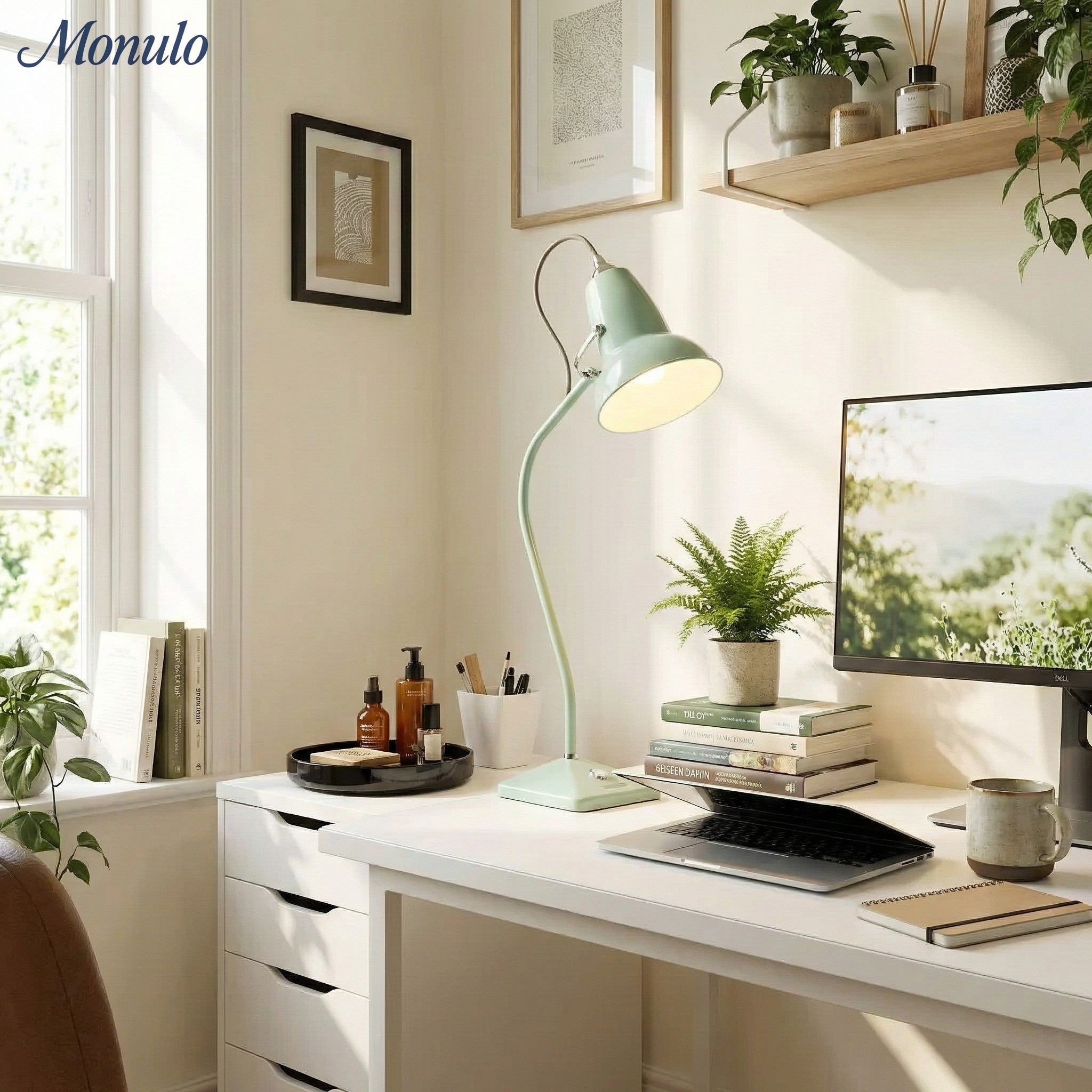Modryx Pyramid Base Mini Table Lamp - Vintage Metal for Desk | Esilora