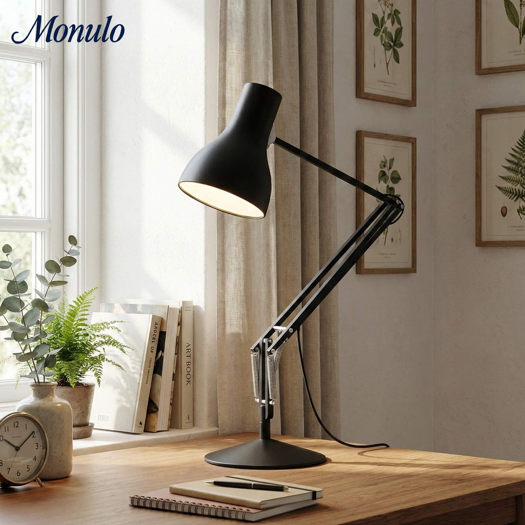 Modryx moderne schwenkbare Schreibtischlampe mit klaren Linien - minimalistische Arbeitsleuchte für Schreibtisch und Nachttisch | Esilora