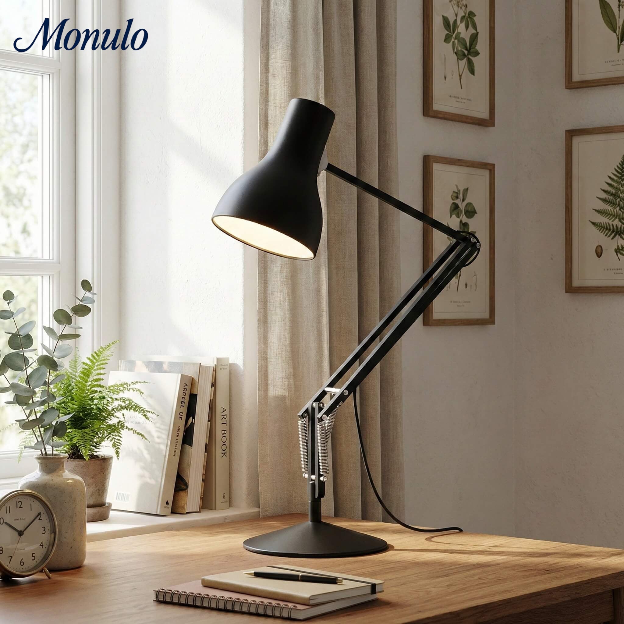 Modryx moderne schwenkbare Schreibtischlampe mit klaren Linien - minimalistische Arbeitsleuchte für Schreibtisch und Nachttisch | Esilora