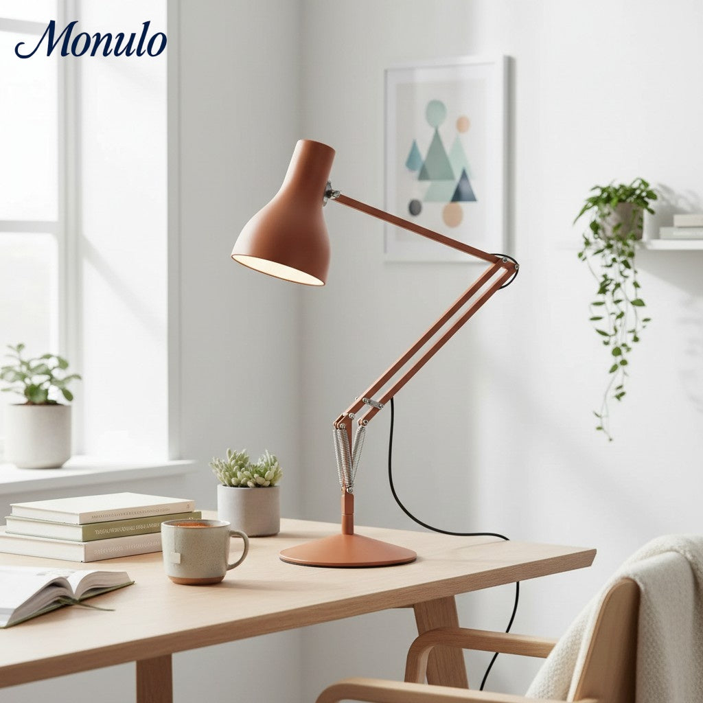Modryx moderne schwenkbare Schreibtischlampe mit klaren Linien - minimalistische Arbeitsleuchte für Schreibtisch und Nachttisch | Esilora