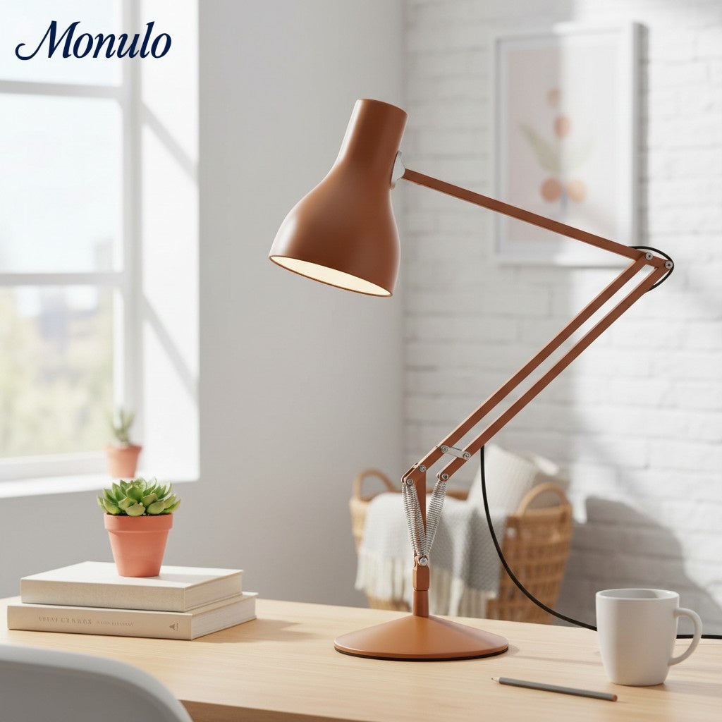 Modryx moderne schwenkbare Schreibtischlampe mit klaren Linien - minimalistische Arbeitsleuchte für Schreibtisch und Nachttisch | Esilora