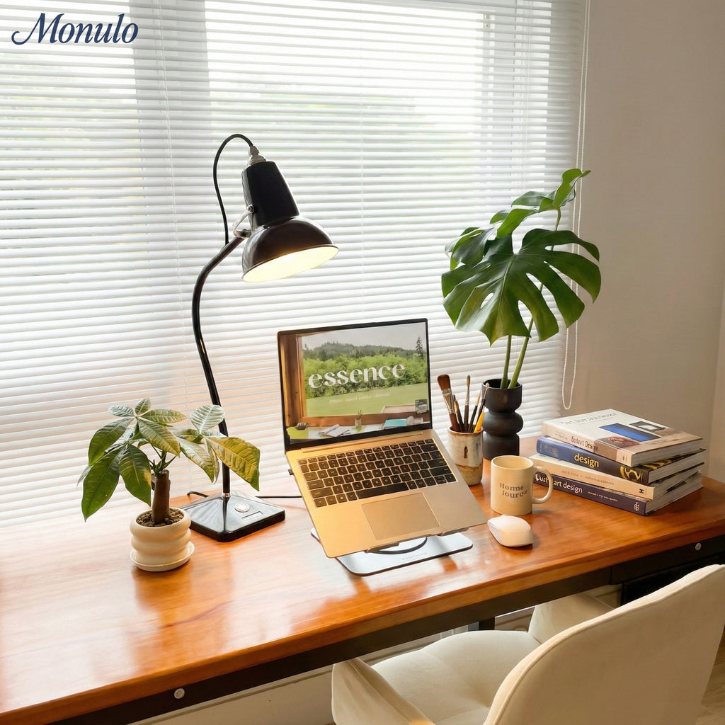 Modryx Pyramid Base Mini Table Lamp - Vintage Metal for Desk | Esilora