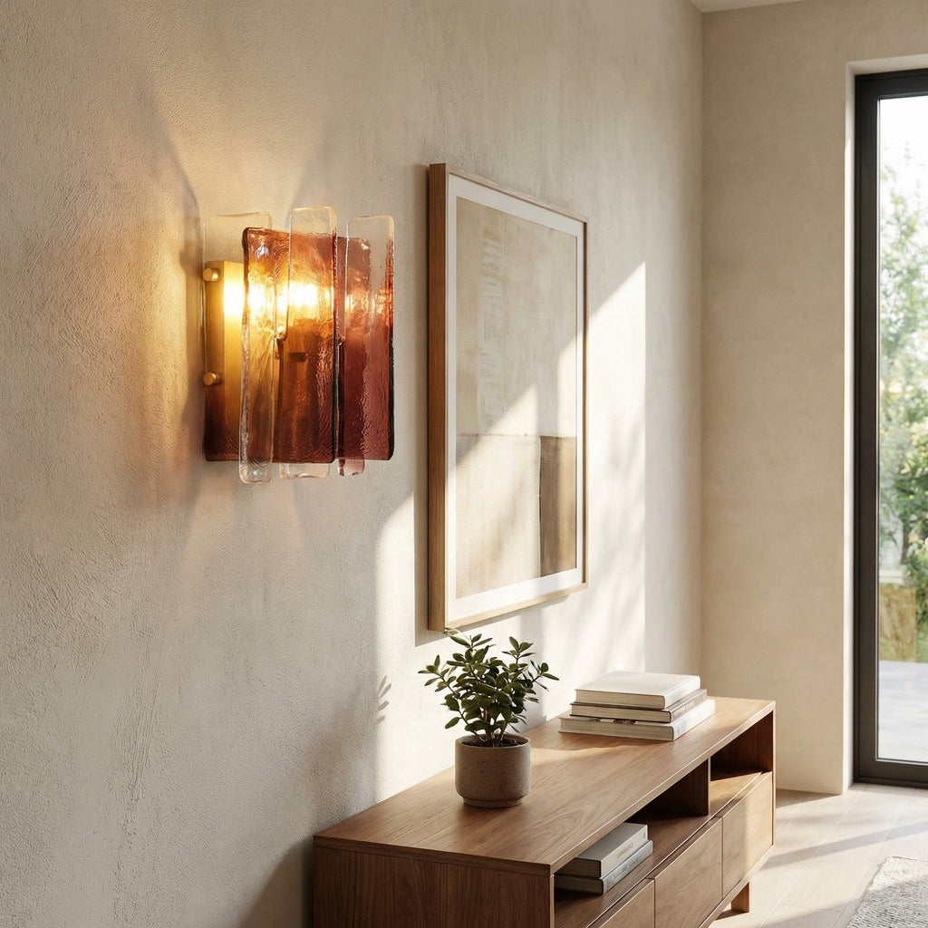 Verdura Architectural Wall Mounted Lamp with Glass Panel Design | Esilora