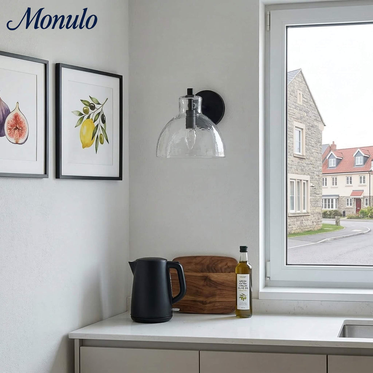 Applique Glavira in vetro riciclato - Lampada moderna per lavabo del bagno | Esilora