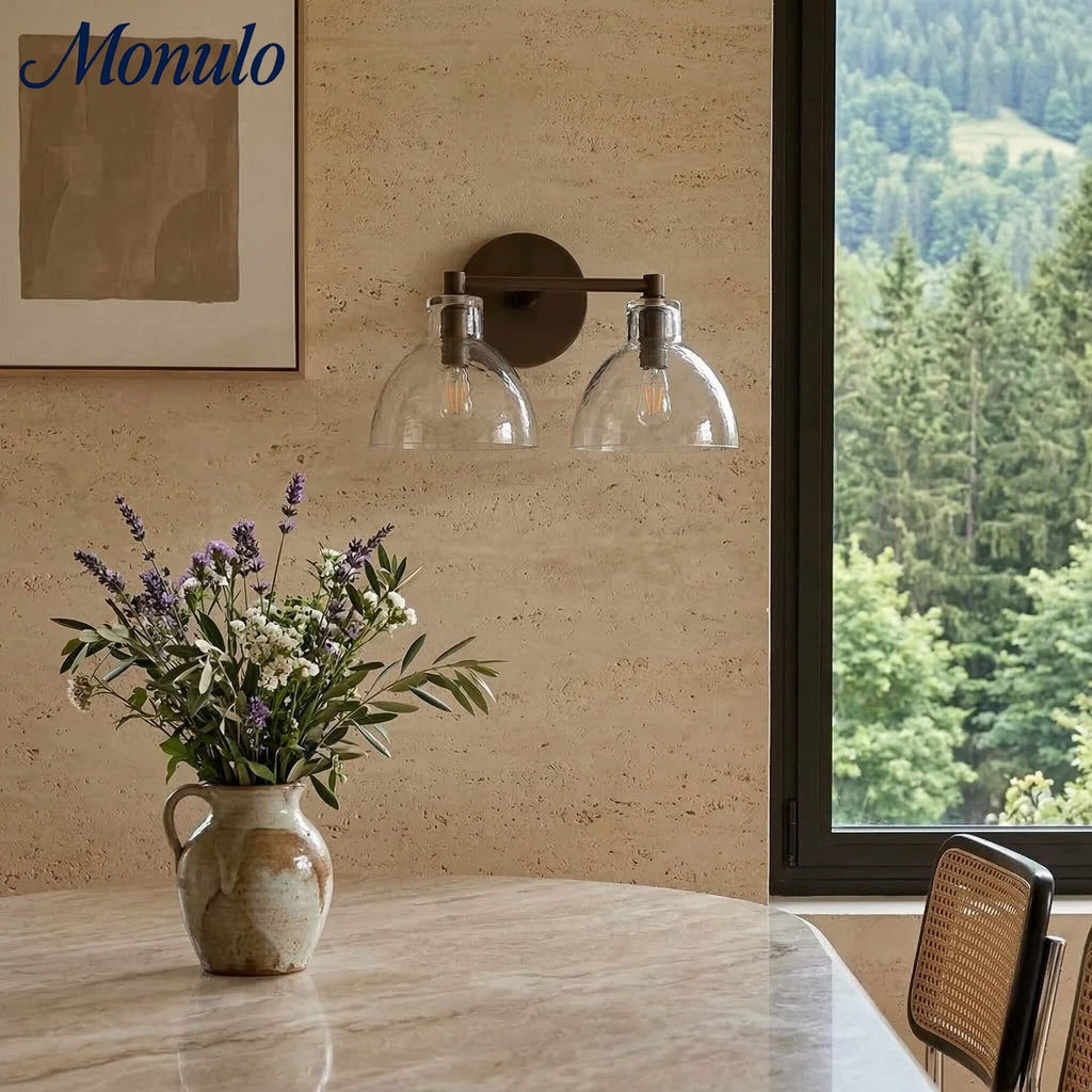 Applique Glavira in vetro riciclato - Lampada moderna per lavabo del bagno | Esilora