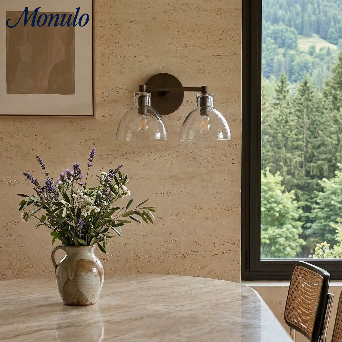 Applique Glavira in vetro riciclato - Lampada moderna per lavabo del bagno | Esilora