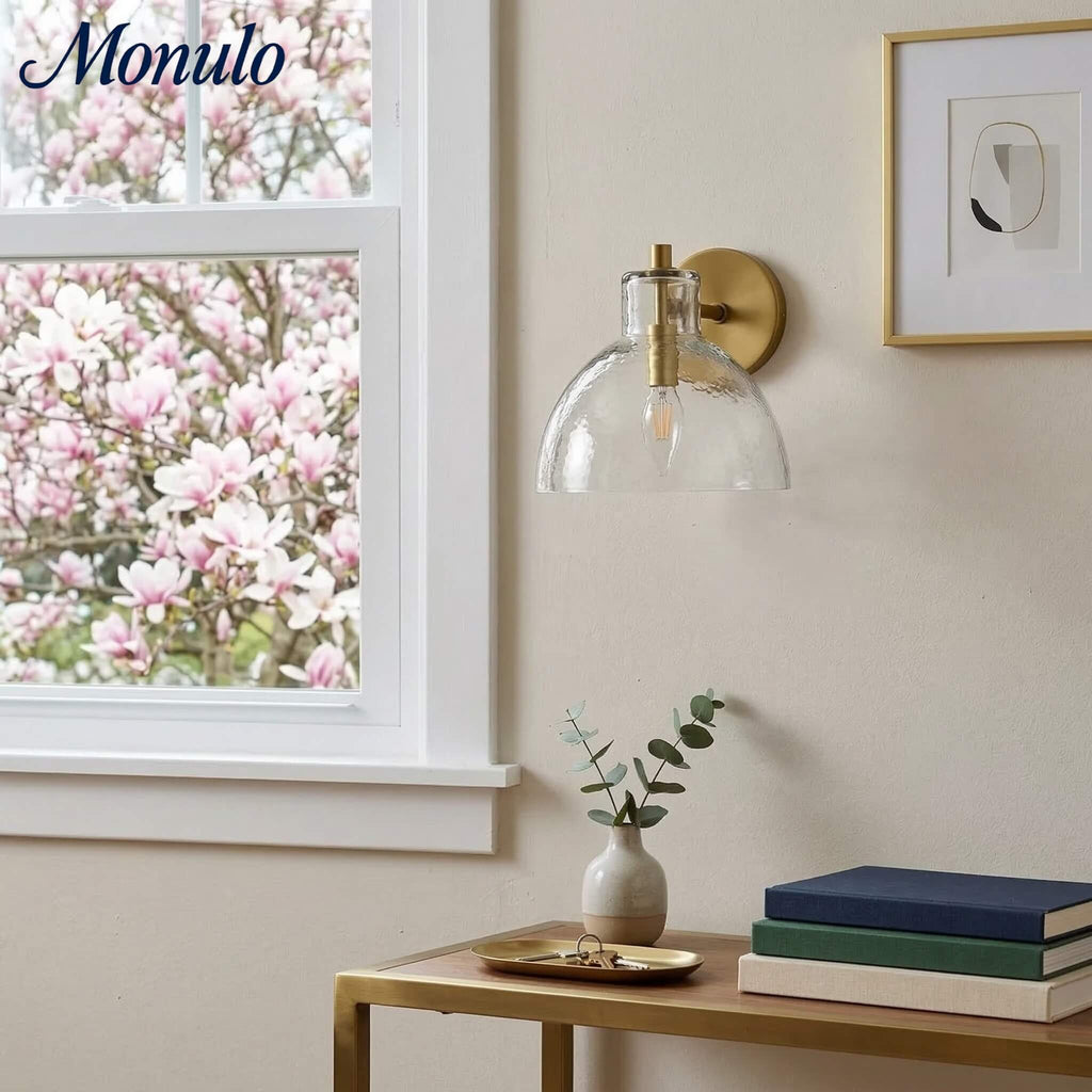 Applique Glavira in vetro riciclato - Lampada moderna per lavabo del bagno | Esilora