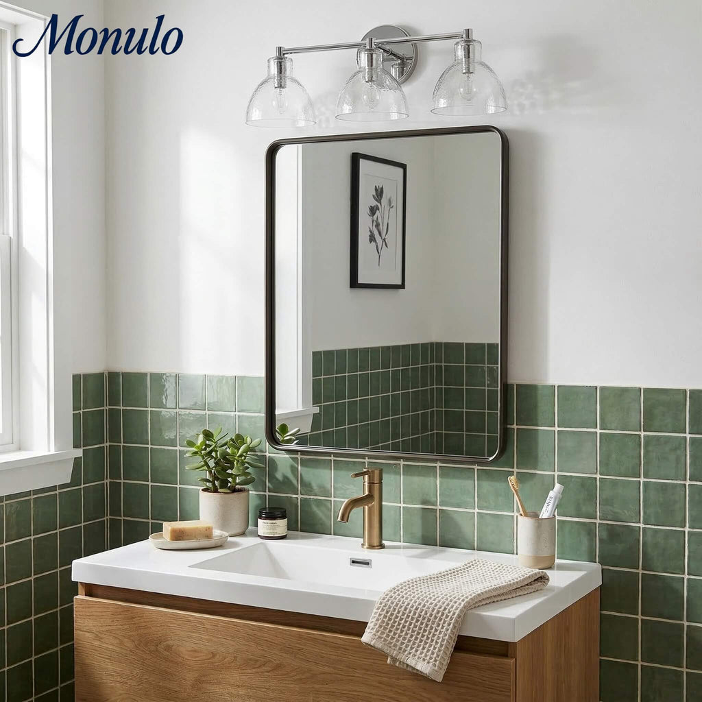 Applique Glavira in vetro riciclato - Lampada moderna per lavabo del bagno | Esilora