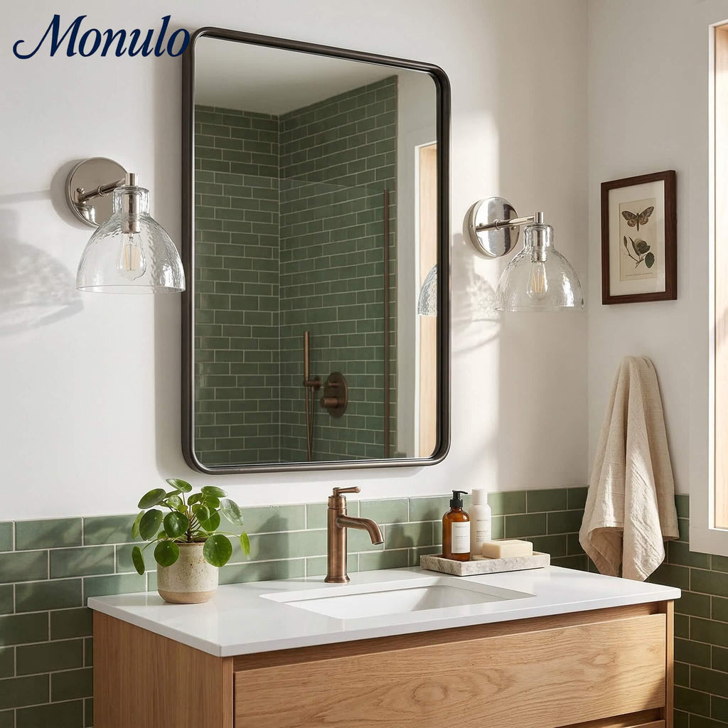 Applique Glavira in vetro riciclato - Lampada moderna per lavabo del bagno | Esilora