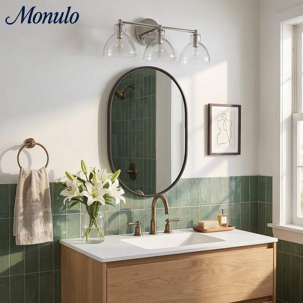 Applique Glavira in vetro riciclato - Lampada moderna per lavabo del bagno | Esilora