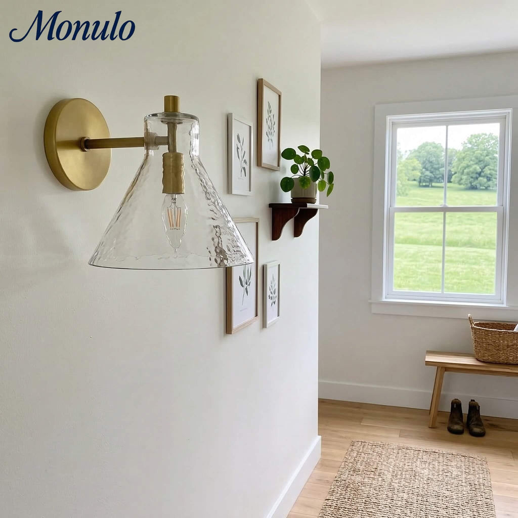 Applique Glavira in vetro riciclato - Lampada moderna per lavabo del bagno | Esilora
