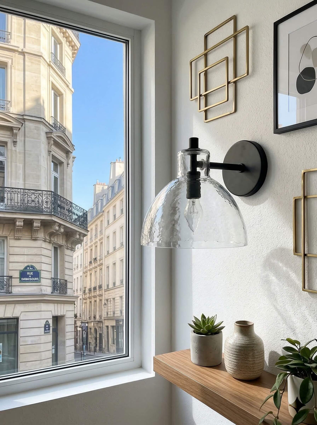 Applique Glavira in vetro riciclato - Lampada moderna per lavabo del bagno | Esilora