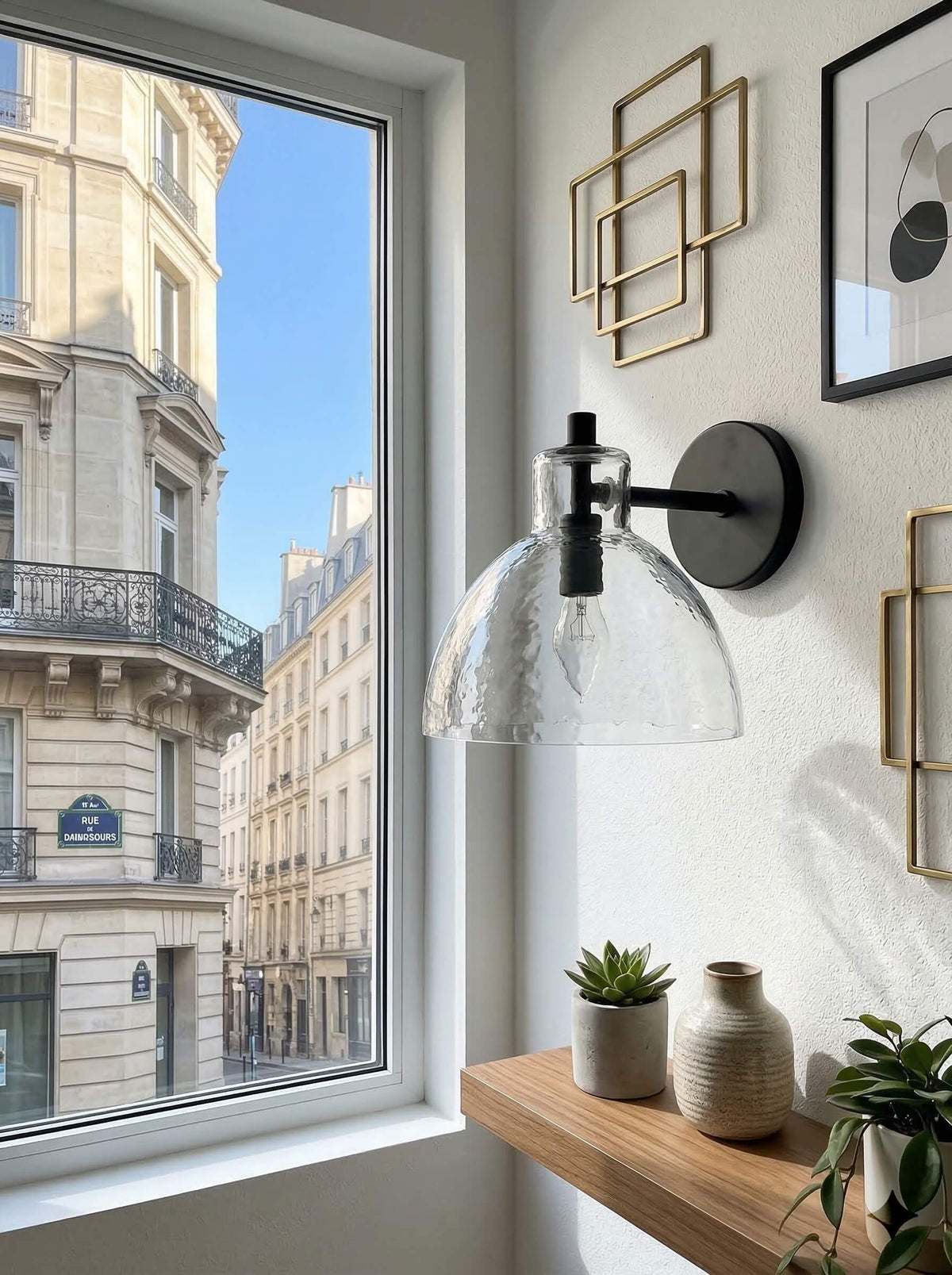 Applique Glavira in vetro riciclato - Lampada moderna per lavabo del bagno | Esilora