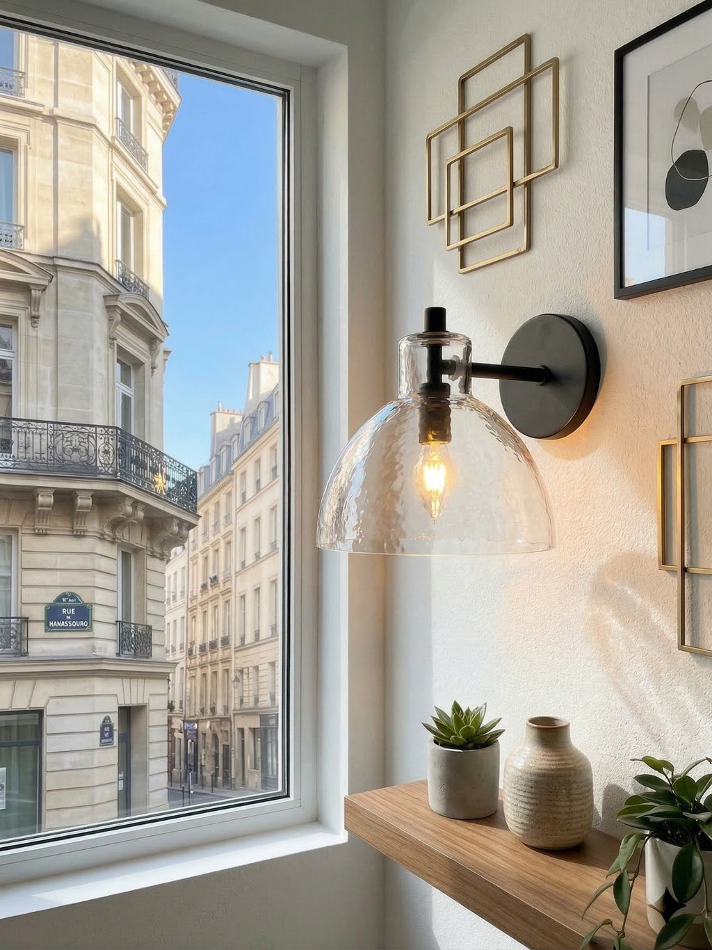 Applique Glavira in vetro riciclato - Lampada moderna per lavabo del bagno | Esilora