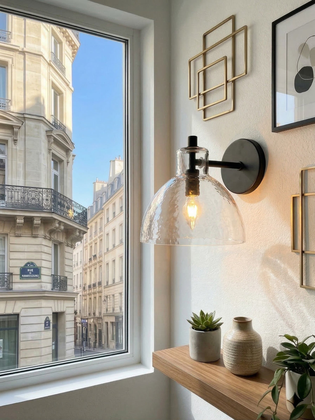 Applique Glavira in vetro riciclato - Lampada moderna per lavabo del bagno | Esilora