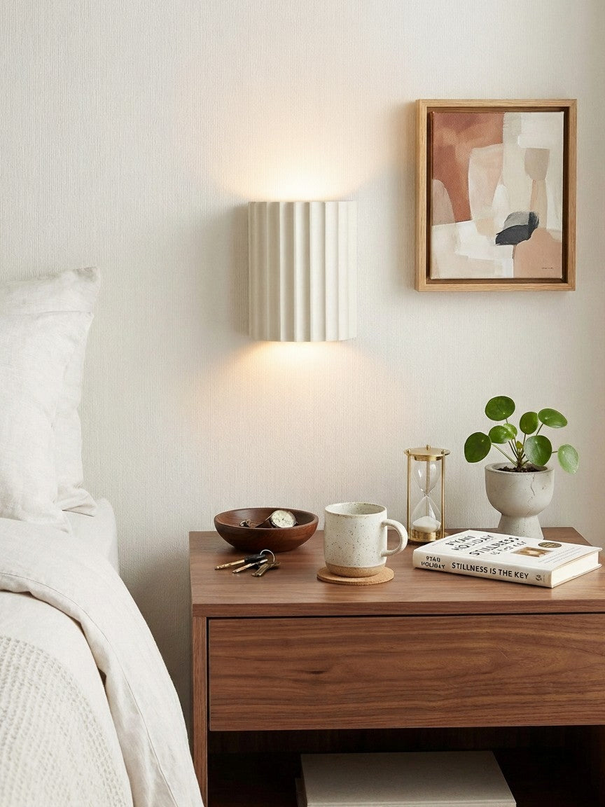 Ribellex Ribbed Wall Lamp - Modern Resin Lamp for Bedroom N59 | Esilora