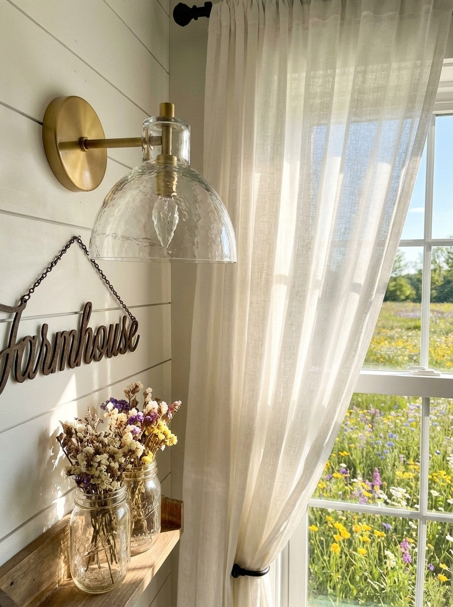 Applique Glavira in vetro riciclato - Lampada moderna per lavabo del bagno | Esilora