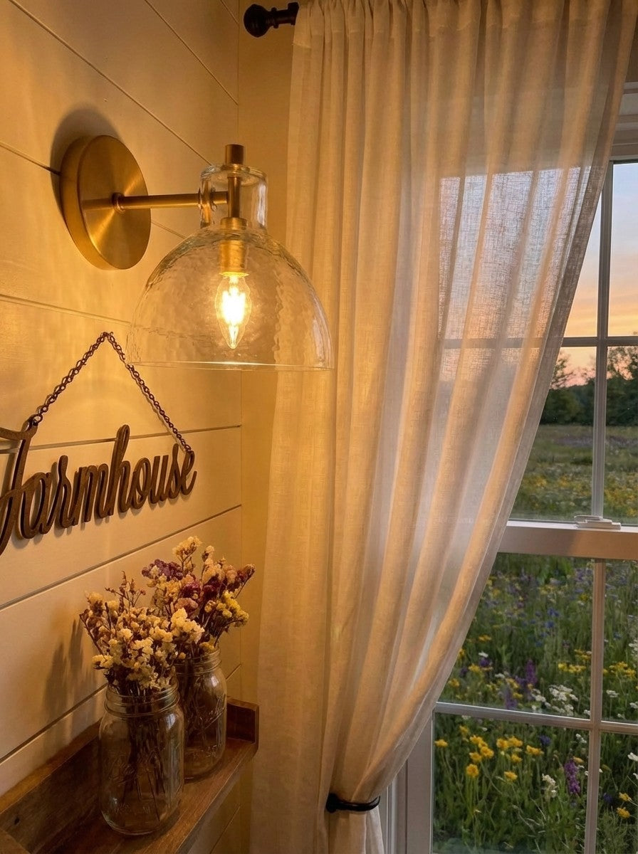 Applique Glavira in vetro riciclato - Lampada moderna per lavabo del bagno | Esilora