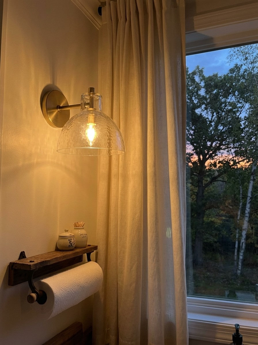Applique Glavira in vetro riciclato - Lampada moderna per lavabo del bagno | Esilora