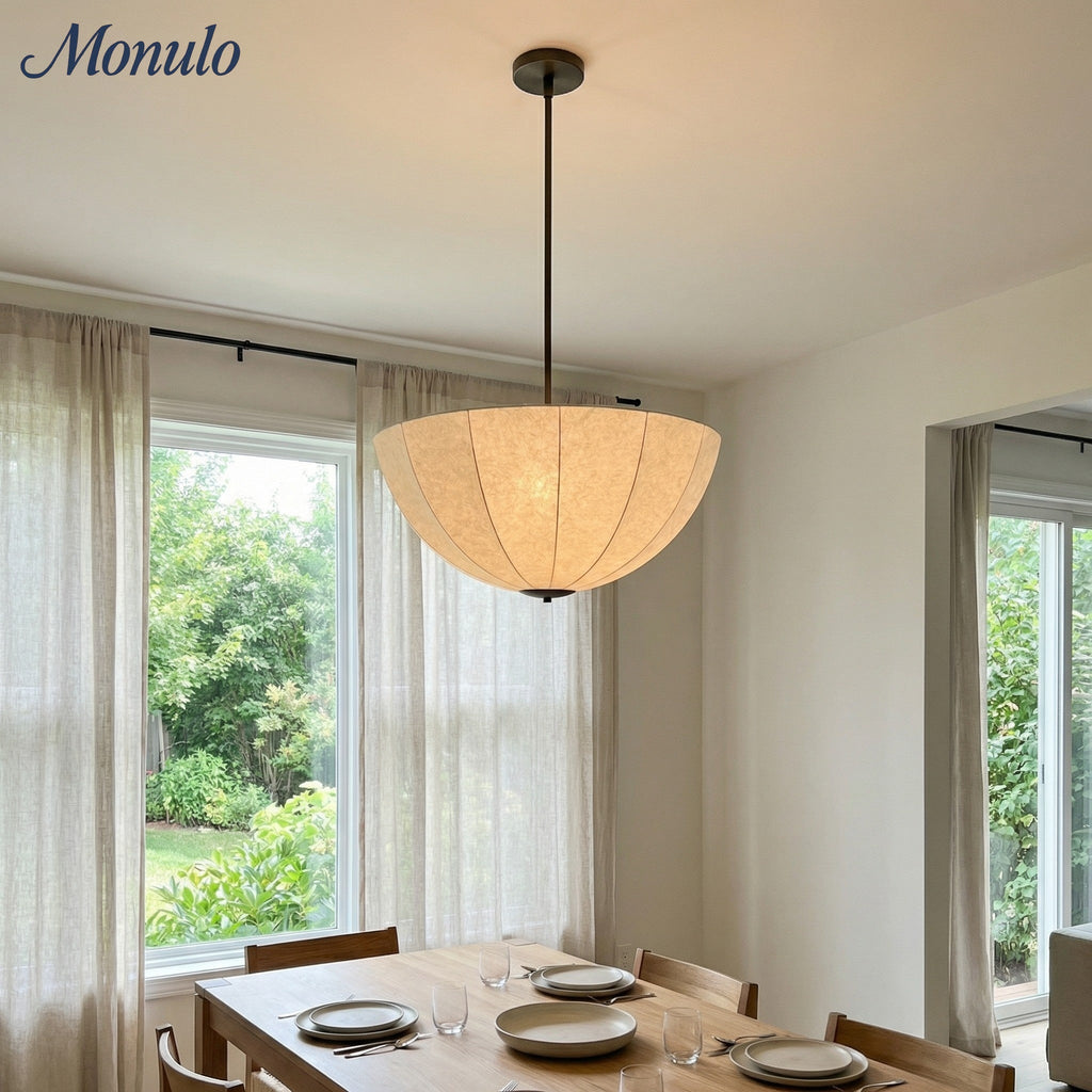 Lumarys Sculptural Fabric-Wrapped Pendant Light Organic Botanical Style for Living Room | Esilora