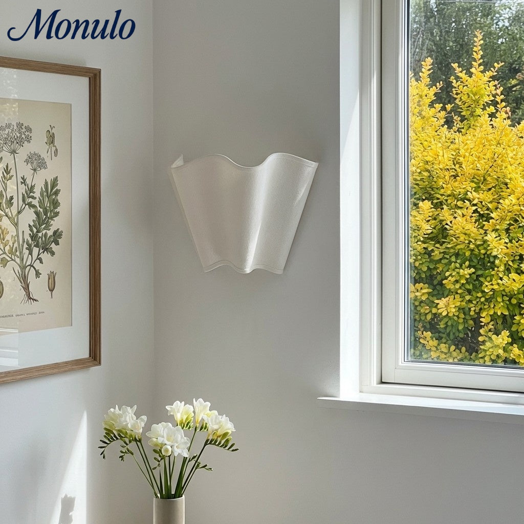 Oslan Scalloped Wall Sconce - Classic Linen Shade Modern Accent | Esilora