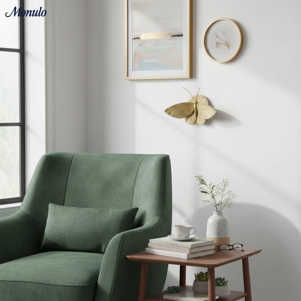 Mothriel Moth-Shaped Wall Lamp - Vintage Metal Lamp for Bedroom | Esilora