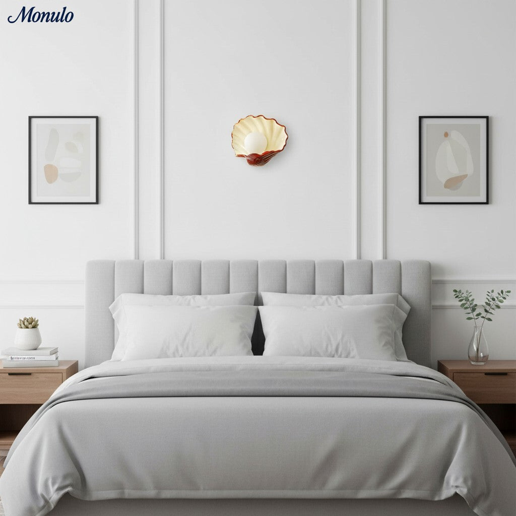 Nautris Shell Wall Lamp - Vintage Resin Lamp for Living Room | Esilora