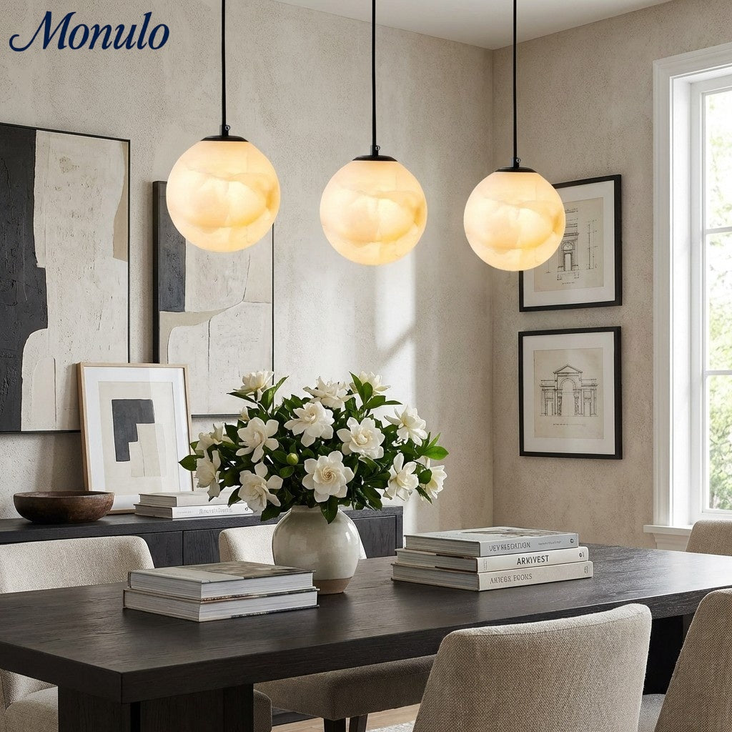 Nordic Minimalist Alabaster Pendant Light | Esilora