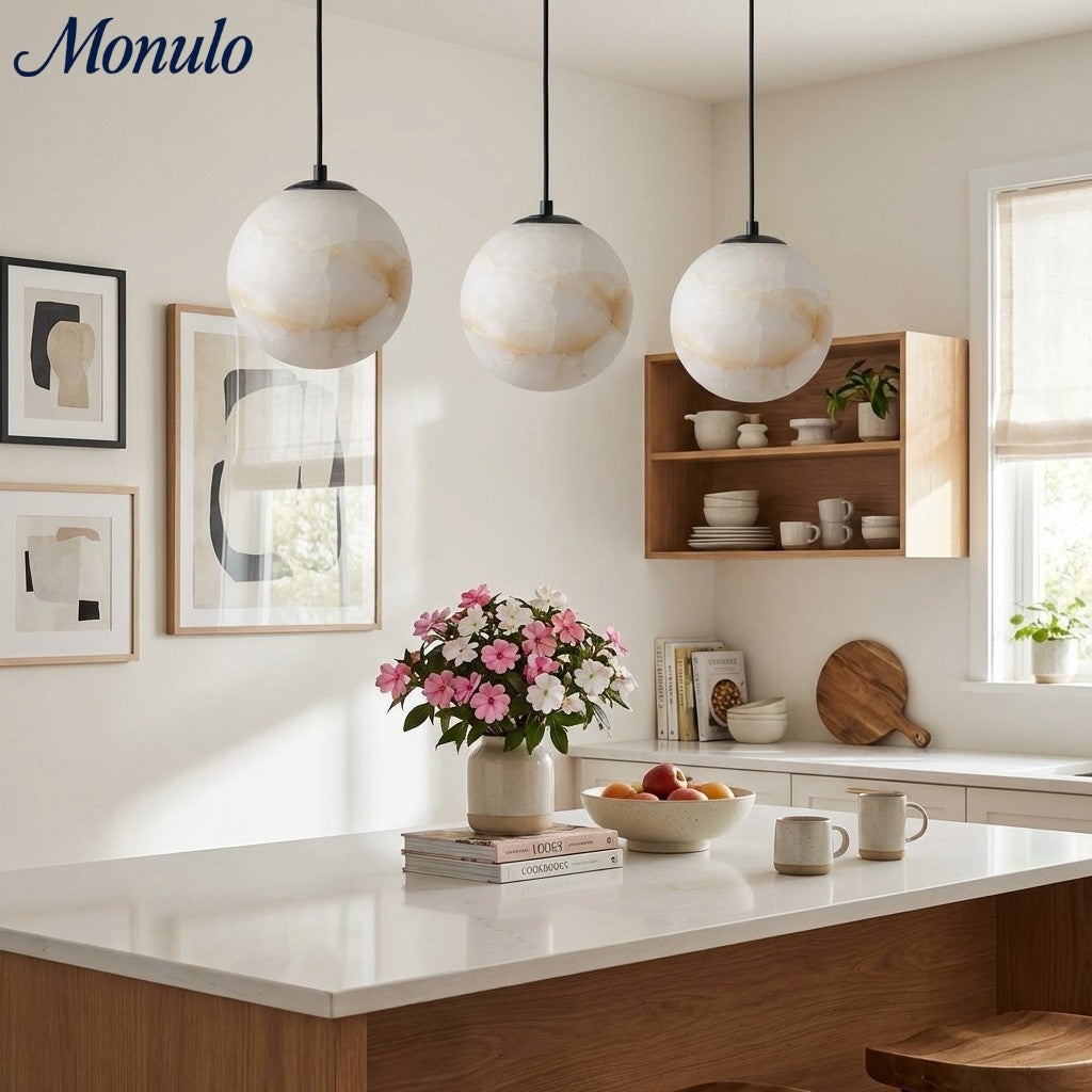 Nordic Minimalist Alabaster Pendant Light | Esilora
