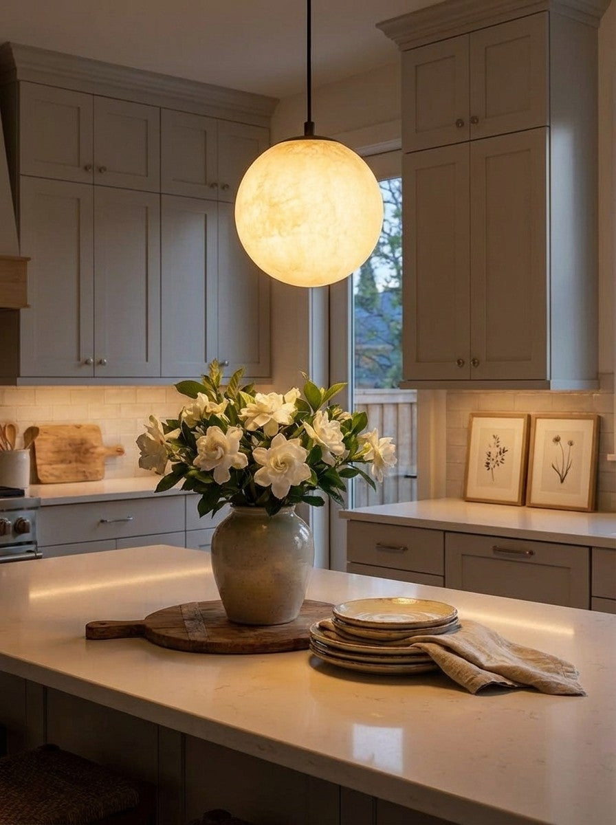 Nordic Minimalist Alabaster Pendant Light | Esilora
